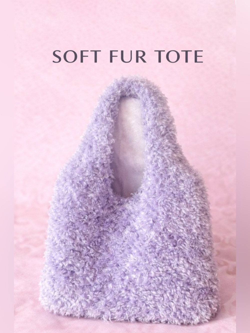 A New Day Lavender Faux Fur Hobo Tote Bag NWT Soft Plush